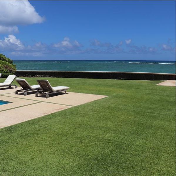 Image of ocean view on well manicured lawn by pacific outdoor living